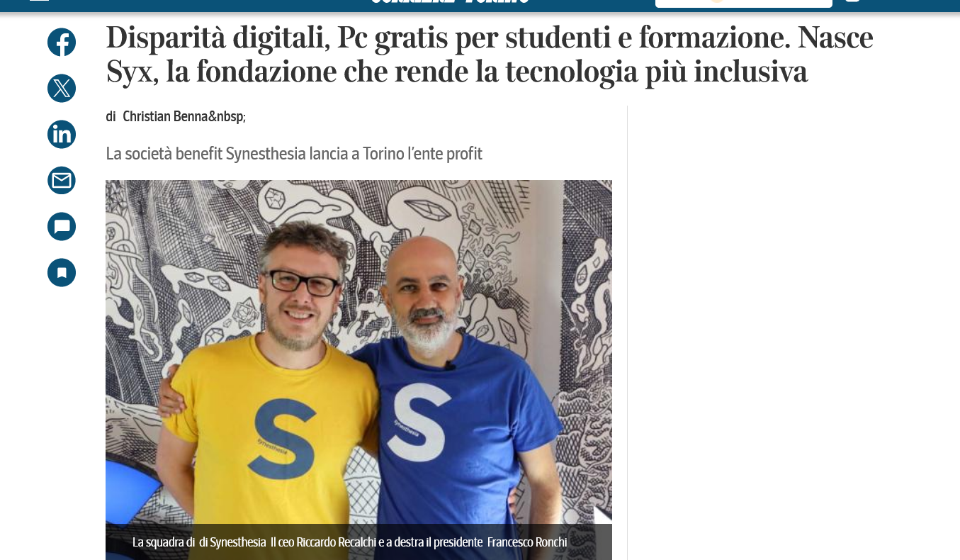 Disparità digitali Pc gratis per studenti e formazione. Nasce Syx la fondazione che rende la tecnologia più inclusiva Corriere.it