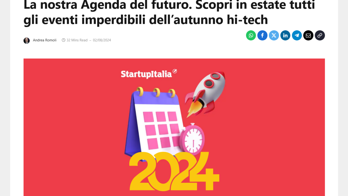 Scopri in estate tutti gli eventi imperdibili dell’autunno hi-tech - StartupItalia